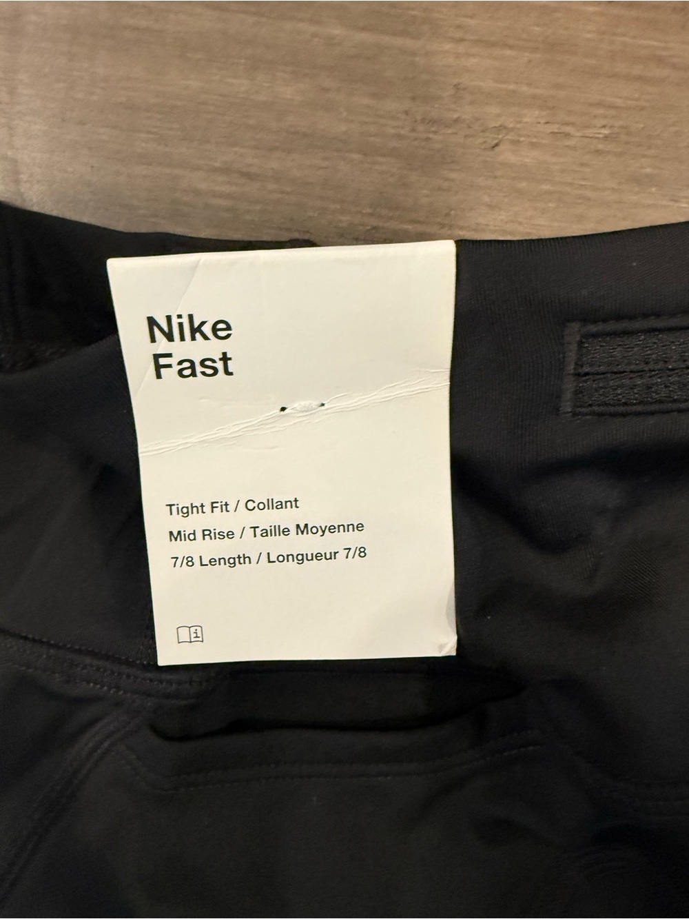 Nike Black Fast Mid-Rise 7/8 Tight Fit Leggings - Picture 2 of 4